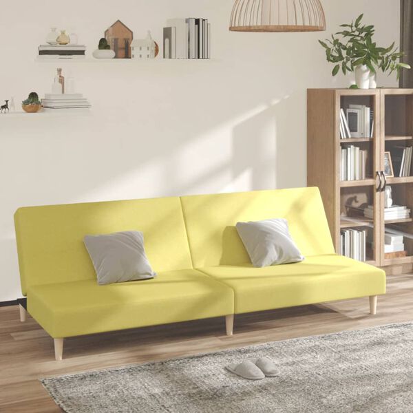 vidaXL Canap&eacute;-lit &agrave; 2 places Vert Tissu