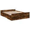 vidaXL Cadre de lit avec tiroirs sans matelas ch&ecirc;ne fum&eacute; 120x190 cm