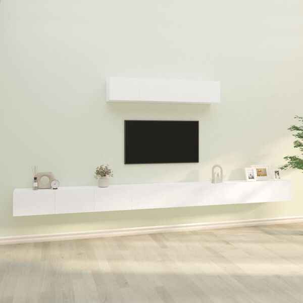vidaXL Ensemble de meubles TV 6 pcs Blanc Bois d'ing&eacute;nierie