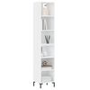 vidaXL Buffet haut Blanc 34,5x32,5x180 cm Bois d'ing&eacute;nierie