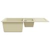 vidaXL &Eacute;vier de cuisine Granit Double lavabo Beige