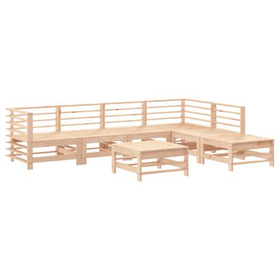 vidaXL Salon de jardin 7 pcs avec coussins bois massif