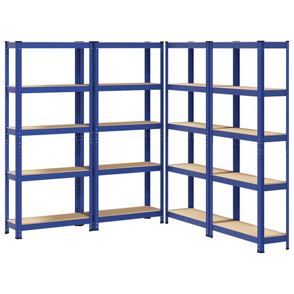 vidaXL &Eacute;tag&egrave;res de rangement &agrave; 5 niveaux 4 pcs acier bois d'ing&eacute;nierie
