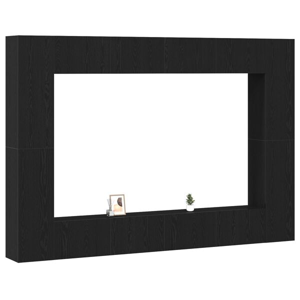 vidaXL Ensemble meuble TV 8 pcs Ch&ecirc;ne noir 100 x 30 x 30 cm