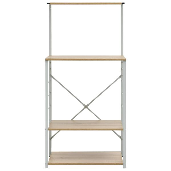 vidaXL Armoire à micro-ondes Blanc et chêne 60x39,6x123 cm