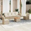 vidaXL Salon de jardin avec coussins 7 pcs beige résine tressée
