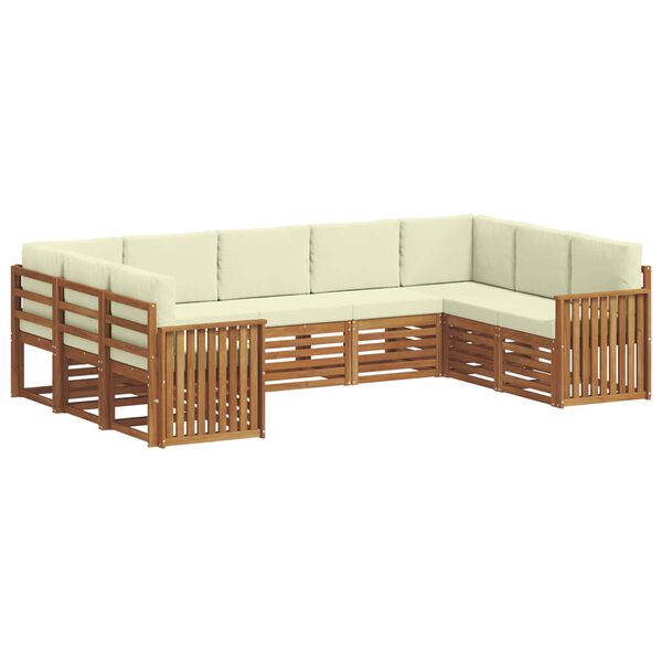 vidaXL Ensembles de canap&eacute;s avec coussin 9 pcs Naturel et Cr&egrave;me