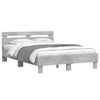 vidaXL Cadre de lit avec LED sans matelas gris b&eacute;ton 120x190 cm