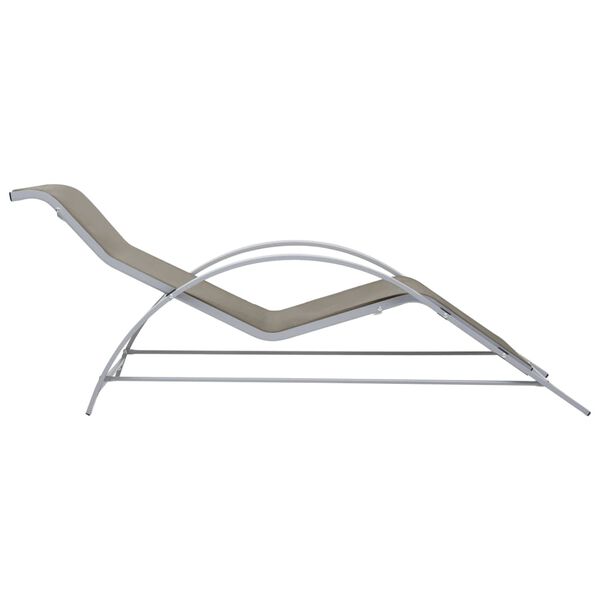 vidaXL Chaise longue textil&egrave;ne et aluminium taupe