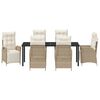 vidaXL Ensemble de salle &agrave; manger pour jardin 7 pcs Beige polyrotin