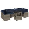 vidaXL Ensemble de canap&eacute; de jardin 8 pcs avec coussins gris r&eacute;sine tress&eacute;e