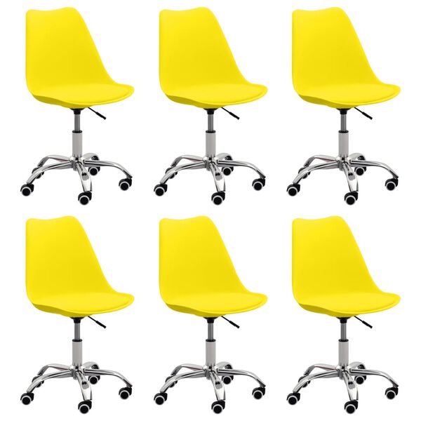 vidaXL Chaises &agrave; manger lot de 6 jaune similicuir