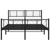 vidaXL Cadre de lit m&eacute;tal sans matelas avec pied de lit noir 120x190cm