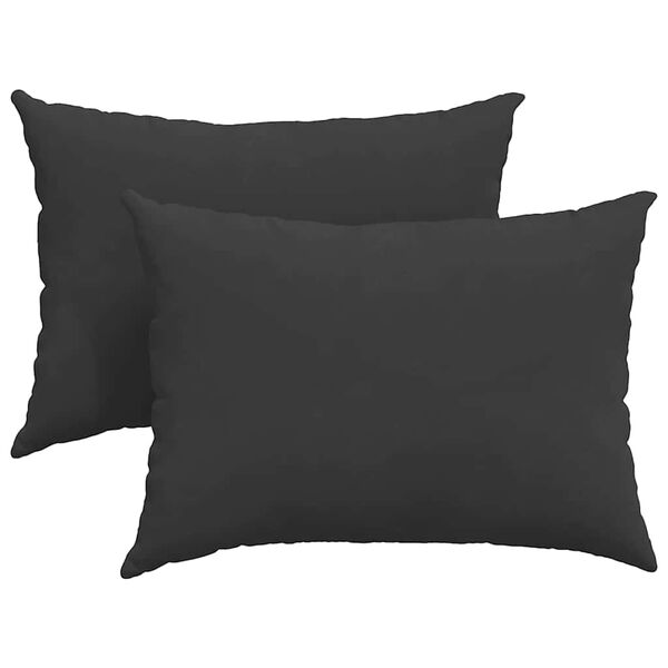 vidaXL Coussins de canapé 2 pcs Noir 70 x 50 cm tissu