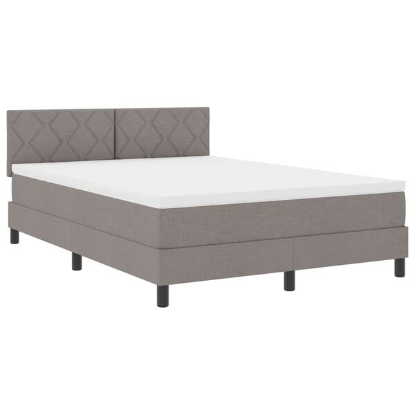 vidaXL Lit boxspring avec matelas Taupe 160 x 200 cm tissu