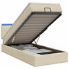 vidaXL Lit coffre avec matelas et LED Cr&egrave;me 100 x 200 cm Tissu
