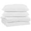vidaXL Couette avec oreiller 3 pi&egrave;ces Blanc Microfibre