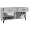 vidaXL Meuble &agrave; chaussures Sonoma gris 102x35x55 cm Bois d'ing&eacute;nierie