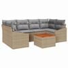 vidaXL Ensemble de canap&eacute; de jardin 7 pc Beige polyrotin