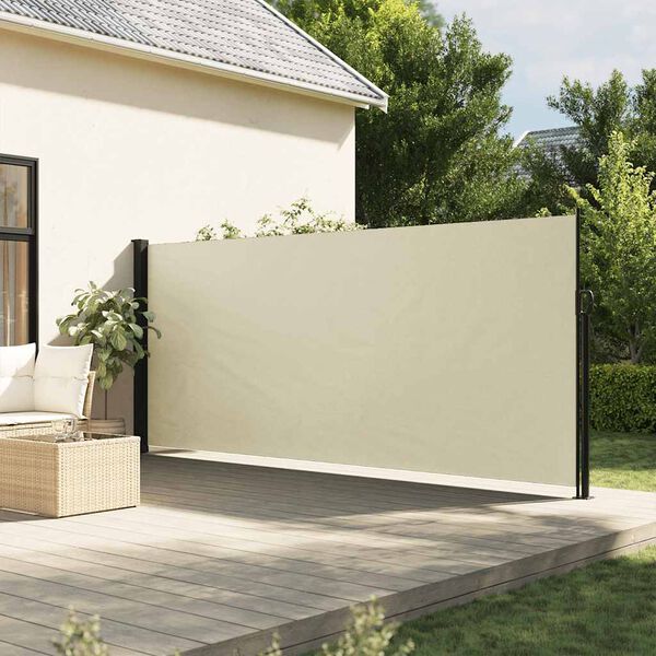 vidaXL Auvent lat&eacute;ral r&eacute;tractable cr&egrave;me 180x500 cm