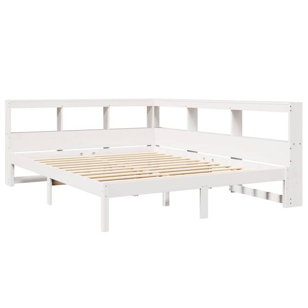 vidaXL Lit biblioth&egrave;que sans matelas blanc 160x200 cm bois pin massif