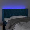 vidaXL T&ecirc;te de lit &agrave; LED Bleu fonc&eacute; 93x16x78/88 cm Velours