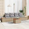 vidaXL Ensemble de canap&eacute; de jardin 5 pcs Beige Poly rotin
