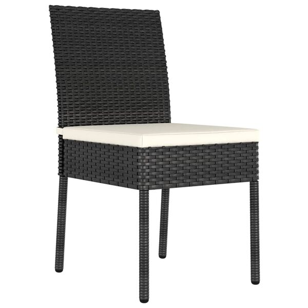 vidaXL Chaises à manger de jardin lot de 2 résine tressée noir