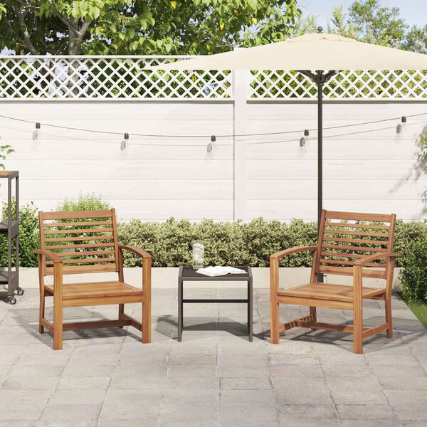 vidaXL Chaise 2 pcs Marron 65 x 60 x 76,5 cm Bois de teck massif