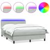 vidaXL Sommier &agrave; lattes de lit et matelas et LED gris clair 140x210cm velours
