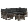 vidaXL Ensemble de canap&eacute; de jardin 7 pc Gris et Gris fonc&eacute; polyrotin