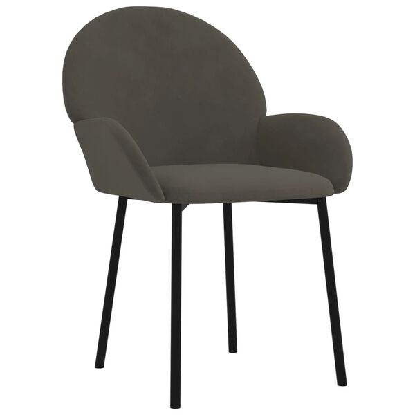 vidaXL Chaises à manger lot de 2 Gris foncé Velours