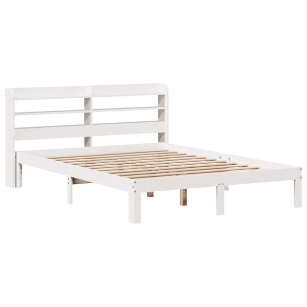 vidaXL Cadre de lit avec t&ecirc;te de lit sans matelas blanc 140x190 cm