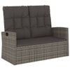 vidaXL Banc de jardin inclinable et coussins gris 118cm r&eacute;sine tress&eacute;e