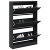 vidaXL Armoire &agrave; chaussures noir 80x21x125,5 cm bois d'ing&eacute;nierie