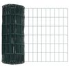 vidaXL Cl&ocirc;ture avec poteau Vert 0,4 x 10 m Acier et PVC