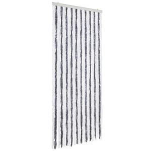 vidaXL Moustiquaire Gris et blanc 90x220 cm Chenille