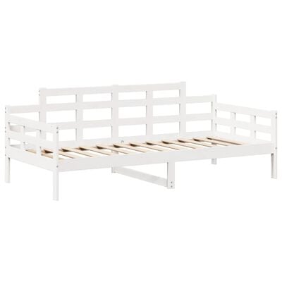 vidaXL Ensemble de lit de jour et de banc avec toit sans matelas blanc