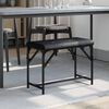 vidaXL Banc &agrave; manger noir 62x32x45 cm acier et similicuir