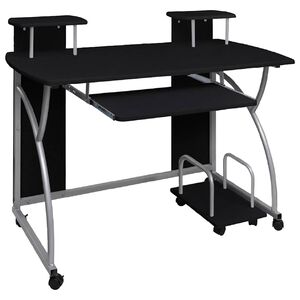 vidaXL Bureau d'ordinateur Noir 110x52x88,5 cm Bois d&rsquo;ing&eacute;nierie