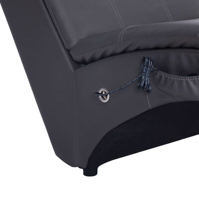 vidaXL Chaise longue de massage avec oreiller Gris Similicuir