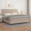 vidaXL Sommier &agrave; lattes de lit avec matelas Cappuccino 200x200 cm