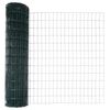 vidaXL Cl&ocirc;ture avec poteau Vert 0,8 x 25 m Acier et PVC