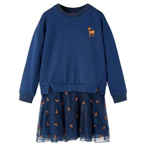 vidaXL Robe pour enfants &agrave; manches longues bleu marine 92
