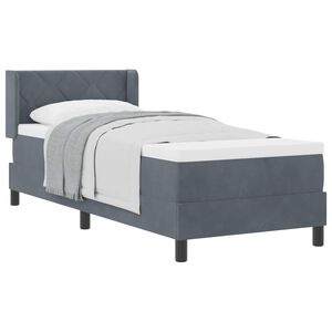 vidaXL Lit &agrave; ressorts avec matelas Gris fonc&eacute; 200 x 80 cm Polyester