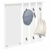 vidaXL Porte-manteau mural Blanc 84 x 10 x 80 cm Bois d'ing&eacute;nierie