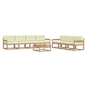 vidaXL Ensemble de canap&eacute;s d'ext&eacute;rieur 7 pc Blanc et cr&egrave;me