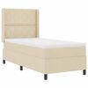vidaXL Lit &agrave; ressorts avec matelas Cr&egrave;me 100 x 200 cm tissu