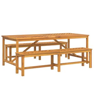 vidaXL Ensemble de salle &agrave; manger pour jardin 3 pc Marron