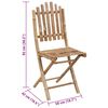 vidaXL Mobilier &agrave; d&icirc;ner d'ext&eacute;rieur pliable 5 pcs avec coussins bambou